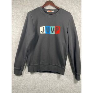 Jump Womens Black ChenillePatch JUMP Sweatshirt Size XS Pullover Fleece Crewneck